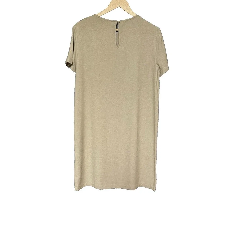 Jenni Kayne Crepe T Shirt Dress Size M Beige Willow Minimalist